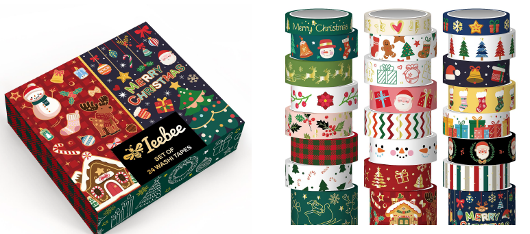 Christmas Washi Set, 24 rolls